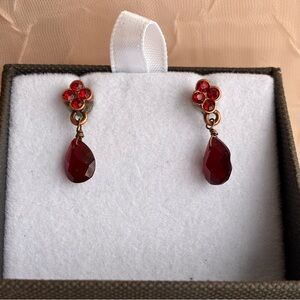 Petite Red Drop Earrings